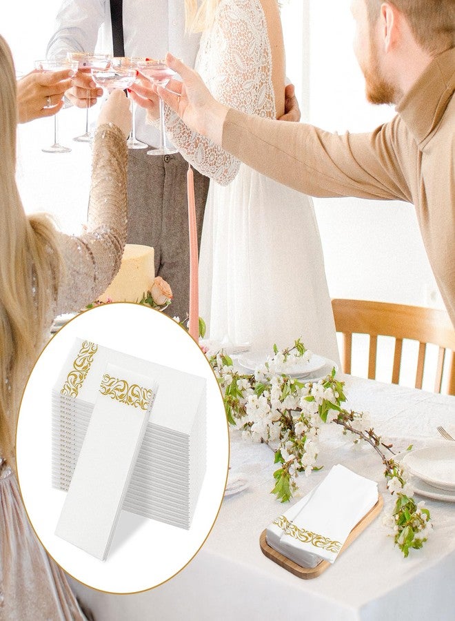 Qulkws 100 Pack 12" x 17" Linen Feel Bathroom Napkins, Soft and Absorbent Linen Disposable Hand Towels, Elegant Decorative Paper Guest Towels, Decorative Bathroom Napkins for Parties, Weddings, Dinners - Image 5
